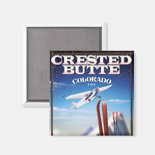 Reisposter Crested Butte Colorado Magneet (Voorkant / Achterkant)