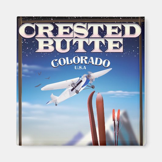 Reisposter Crested Butte Colorado Magneet (Voorkant)