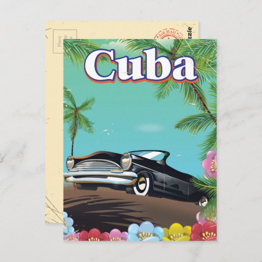  reisposter Cuba Briefkaart (Voorkant / Achterkant)