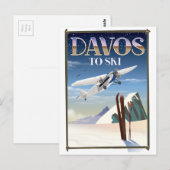 Reisposter Davos Zwitserland Briefkaart (Voorkant / Achterkant)