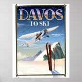 Reisposter Davos Zwitserland Poster (Voorkant)