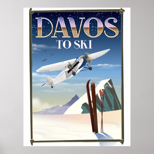 Reisposter Davos Zwitserland Poster (Voorkant)
