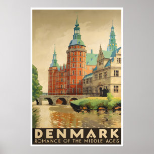 Reisposter Denemarken Retro Deense Kunstprint Poster