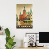 Reisposter Denemarken Retro Deense Kunstprint Poster (Thuiskantoor)