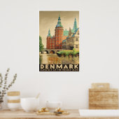 Reisposter Denemarken Retro Deense Kunstprint Poster (Keuken)