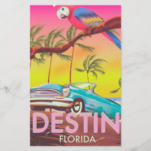 Reisposter Destin Florida USA vintage. Briefpapier