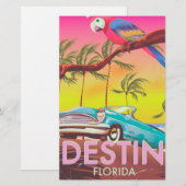Reisposter Destin Florida USA vintage. Briefpapier (Voorkant / Achterkant)