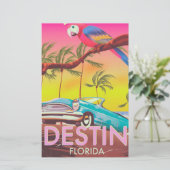 Reisposter Destin Florida USA vintage. Briefpapier (Staand voorkant)