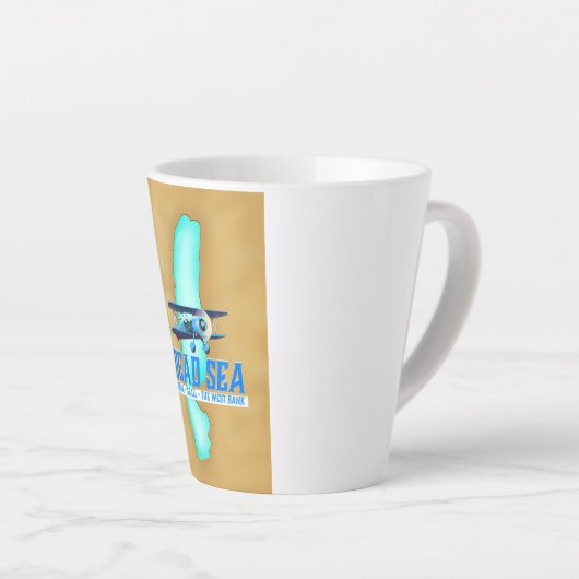 Reisposter Dode Zee Latte Mok (Rechterhoek)