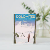 Reisposter Dolomites Sassongher Mountain Italië Briefkaart (Staand voorkant)