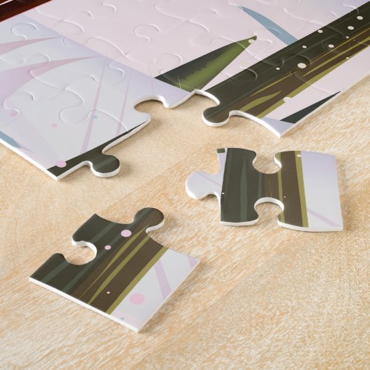 Reisposter Dolomites Sassongher Mountain Italië Legpuzzel (Zijkant)