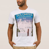Reisposter Dolomites Sassongher Mountain Italië T-shirt (Voorkant)
