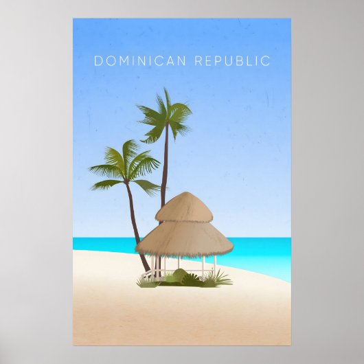 Reisposter Dominicaanse Republiek Minimaal Ontwerp Poster (Voorkant)