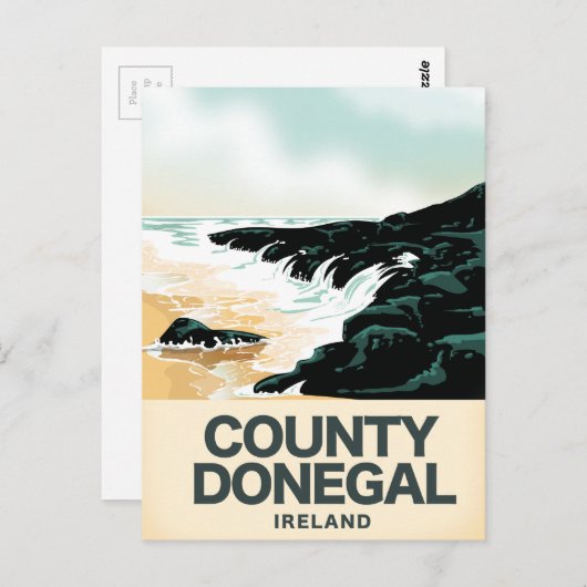 Reisposter Donegal Seaside Briefkaart (Voorkant / Achterkant)