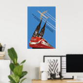 Reisposter Duitse Spoorwegen Lufthansa Vintage Poster (Thuiskantoor)