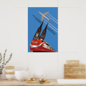 Reisposter Duitse Spoorwegen Lufthansa Vintage Poster (Keuken)