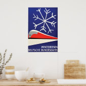 Reisposter Duitse Spoorwegen Winterreizen met Poster (Keuken)