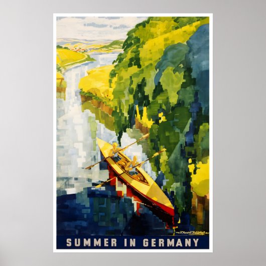 Reisposter Duitsland Duitse Kunst Kayak Print (Voorkant)