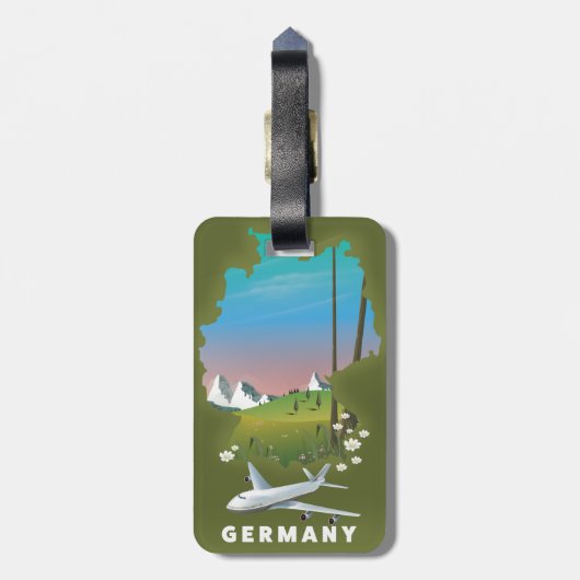 Reisposter Duitsland geïllustreerd Bagagelabel (Achterkant verticaal)