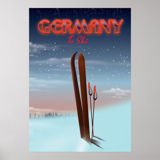Reisposter Duitsland Ijs Skiën Poster (Voorkant)