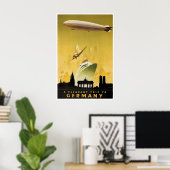 Reisposter Duitsland Zeppelin Print Duitse Kunst (Thuiskantoor)