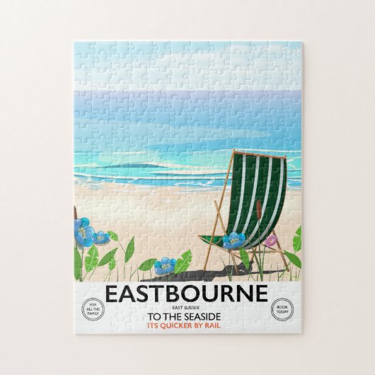 Reisposter Eastbourne Beach East Sussex Legpuzzel (Verticaal)