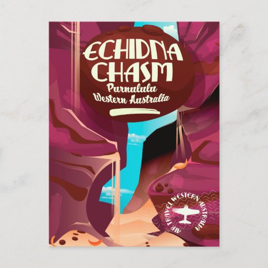 Reisposter Echidna Chasm cartoon Briefkaart (Voorkant)