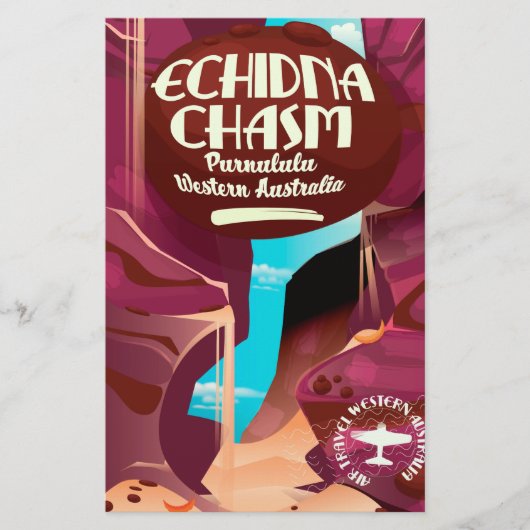 Reisposter Echidna Chasm cartoon Briefpapier (Voorkant)