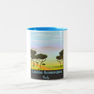 Reisposter Emilia-Romagna Italië Tweekleurige Koffiemok