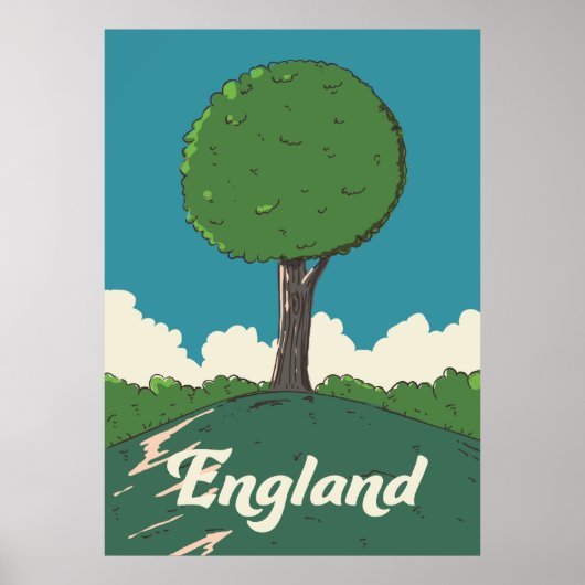 reisposter Engeland Retro Poster (Voorkant)
