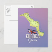 Reisposter Euboea Griekenland Briefkaart (Voorkant / Achterkant)