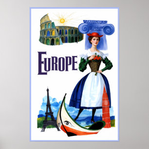 Reisposter Europa Poster