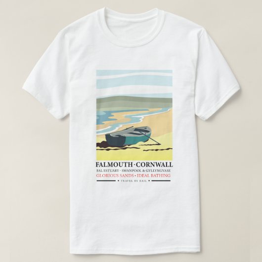 Reisposter Falmouth Cornwall T-shirt (Design voorkant)
