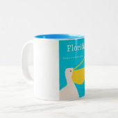 reisposter Florida Pelican Tweekleurige Koffiemok (Voorkant links)