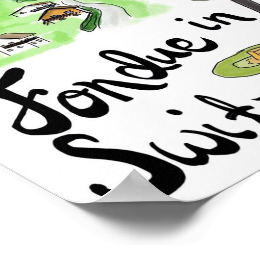 Reisposter: Fondue in Zwitserland Poster (Hoek)