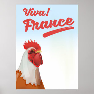 Reisposter France Rooster Poster