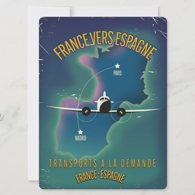 Reisposter Frankrijk naar Spanje (Voorkant)