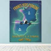 Reisposter Frankrijk naar Spanje Canvas Afdruk (Insitu (Houten vloer))
