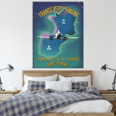 Reisposter Frankrijk naar Spanje Canvas Afdruk (Insitu (Slaapkamer))