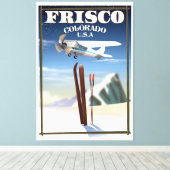 Reisposter Frisco Colorado USA Canvas Afdruk (Insitu (Houten vloer))