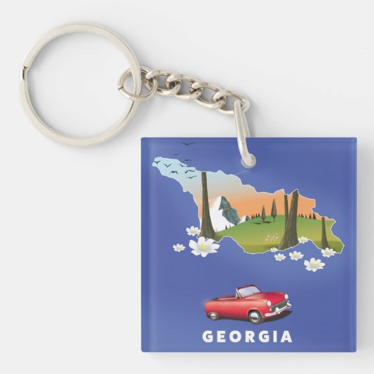 Reisposter Georgië Sleutelhanger (voorkant)