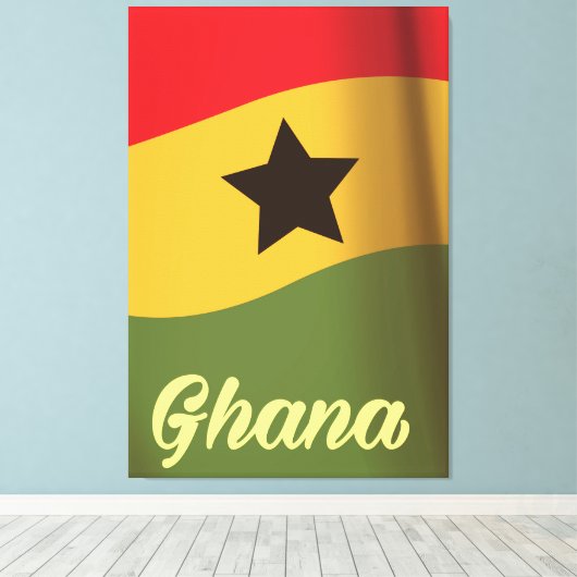 Reisposter Ghana National Flag  stijl Canvas Afdruk (Insitu (Houten vloer))