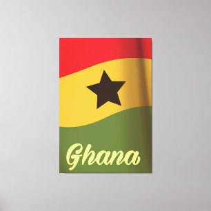 Reisposter Ghana National Flag stijl Canvas Afdruk