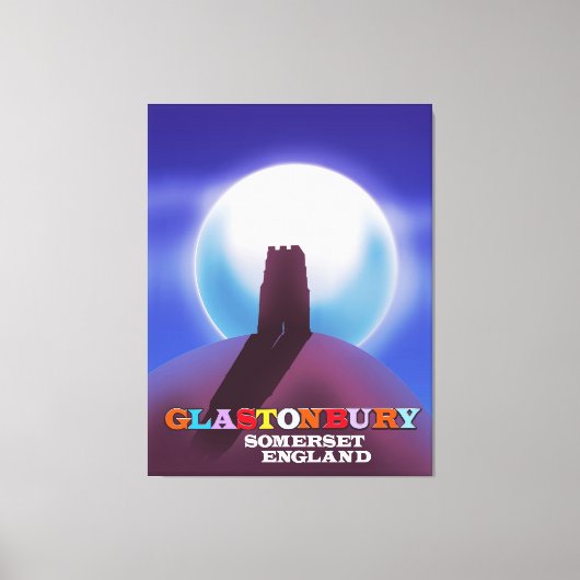Reisposter Glastonbury Tor Somerset Canvas Afdruk (Voorkant)