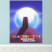 Reisposter Glastonbury Tor Somerset Canvas Afdruk (Insitu (Houten vloer))