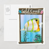 Reisposter Gold Coast Australië. Briefkaart (Voorkant / Achterkant)