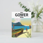 Reisposter Gower Wales Briefkaart (Staand voorkant)