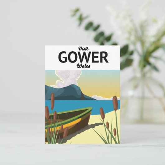 Reisposter Gower Wales Briefkaart (Staand voorkant)