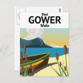 Reisposter Gower Wales Briefkaart (Voorkant / Achterkant)