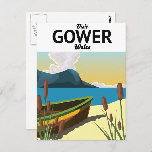 Reisposter Gower Wales Briefkaart (Voorkant / Achterkant)